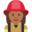 woman firefighter, medium-dark skin tone